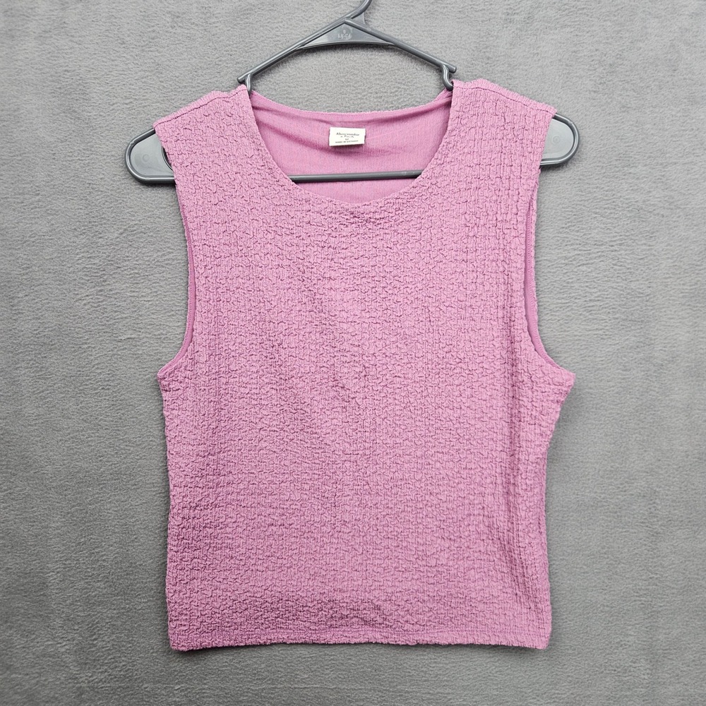 Abercrombie & Fitch Pink Bubble Knit Popcorn Textured Tank Top Size M